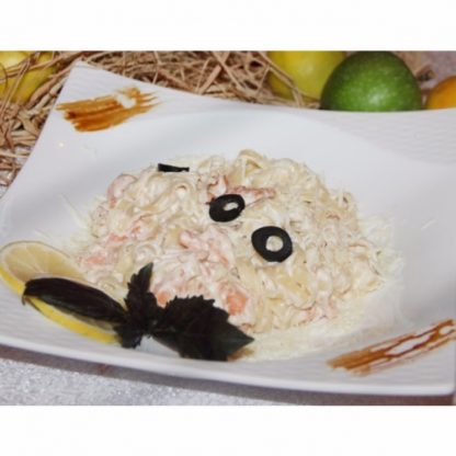 Fettuçini qızıl balıq ilə