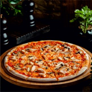 Hisə verilmiş toyuqlu-göbələkli pizza (30 sm)
