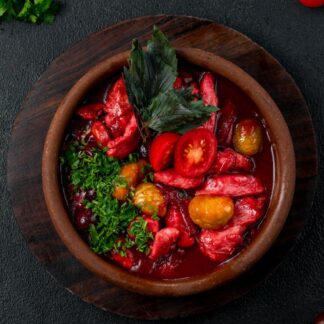 Albalılı toyuq qovurma
